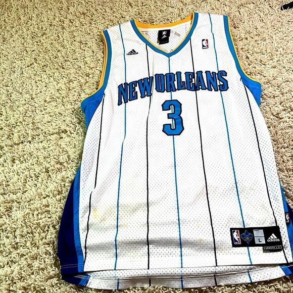 Adidas New Orleans Hornets #3 Chris Paul CP3 Mens L Stitched NBA Vintage Jersey - Picture 1 of 13